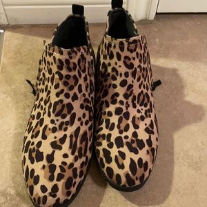 Leopard ankle boots